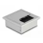 DeLOCK Kabeldurchführung für Tischmontage mit Bürste 80x80x28mm silber
