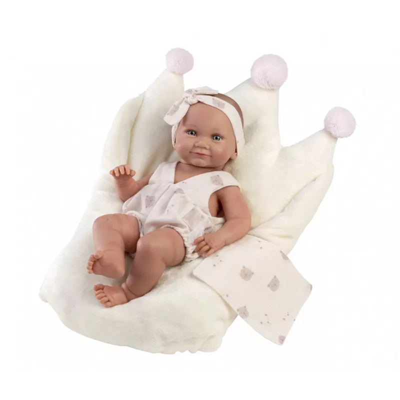 Vinyl Babypuppe 40 cm von Llorens mit realistischen Merkmalen und weichem Körper