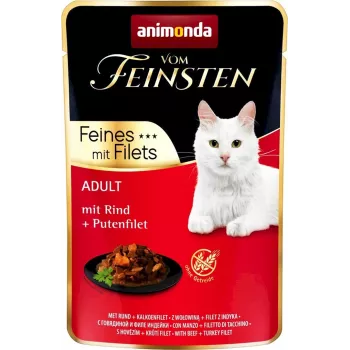 Animonda Vom Feinsten Katzennassfutter mit Rind und Putenfilet, 85 g