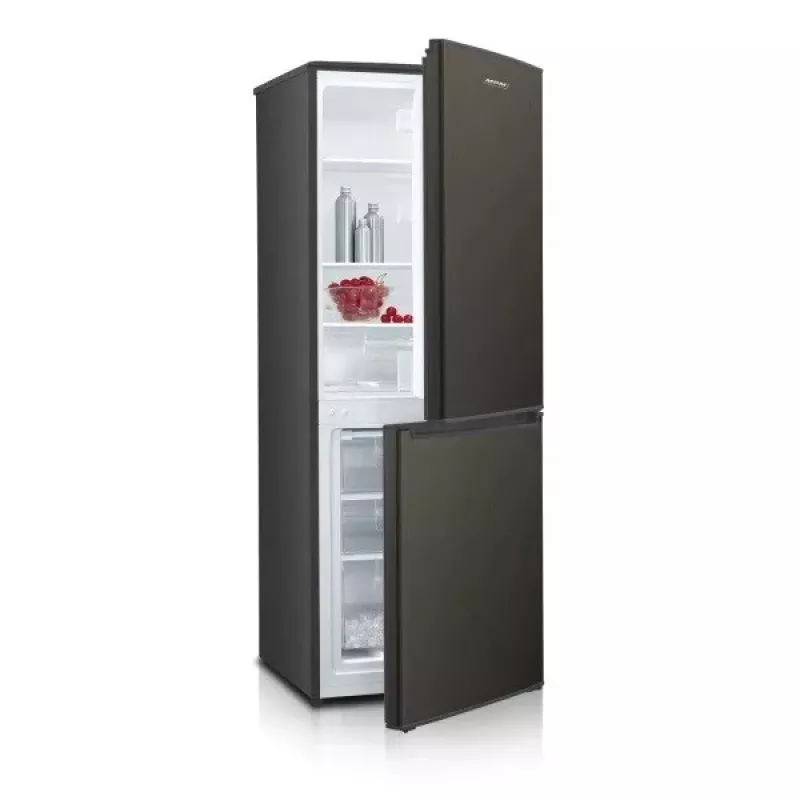 Kühl-Gefrierkombination MPM MPM-215-KB-39/E — 215 l, Gefrierfach unten, Dark Inox, wechselbare Türanschläge, LED-Beleuchtung