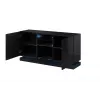Kommode QIU 2D1K 150x41.5x75 schwarz glänzend/schwarz glänzend