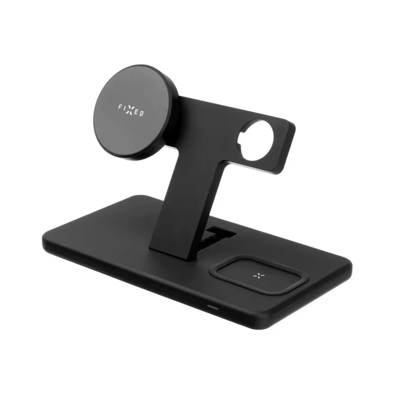 Fixed | MagPowerstation 3-in-1 kabellose Ladestation mit MagSafe-Halterung | FIXMPOS-BK | Schwarz