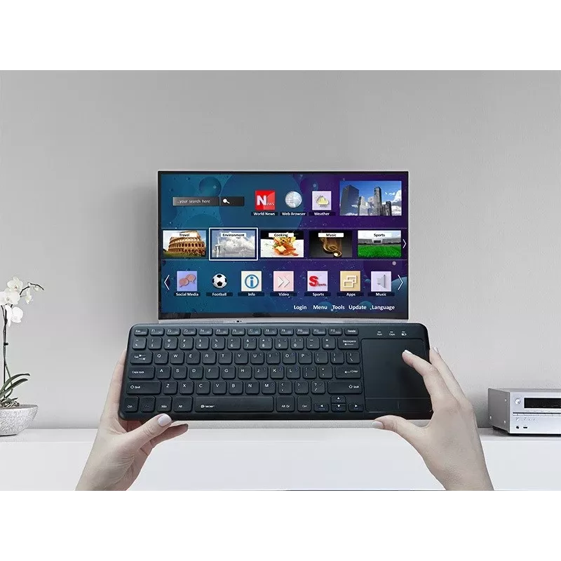 Funk-Tastatur RF TRACER TRAKLA46367 — Full-Size, Membran, Touchpad, 2,4 GHz, Schwarz