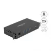 USB-Hub DELOCK 3-Port 5 Gbit/s mit RJ45 Gigabit PoE++ und USB Type-C-Host, Metallgehäuse, 1,5 kV Isolation, schwarz