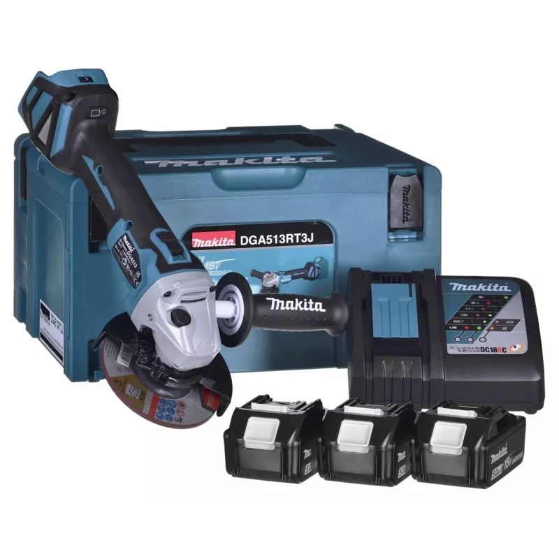 Winkelschleifer 18V 3x5.0Ah Akku DGA513RT3J MAKITA