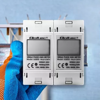 Einphasen-Energieverbrauchszähler QOLTEC 50899 230 V 50 Hz, 5(60)A, Klasse 1.0, LCD