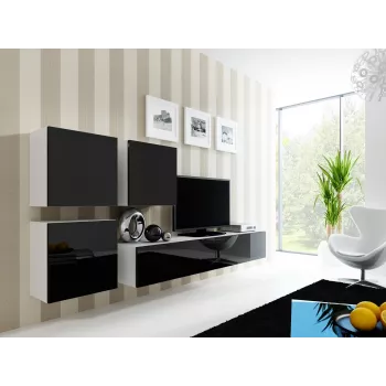 Cama Square Schrank VIGO 50/50/30 weiß/schwarz glänzend