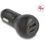 Auto-Ladegerät DELOCK 64329 — 12–24V Zigarettenanzünder USB-C Schnellladung für Smartphone und Tablet, schwarz