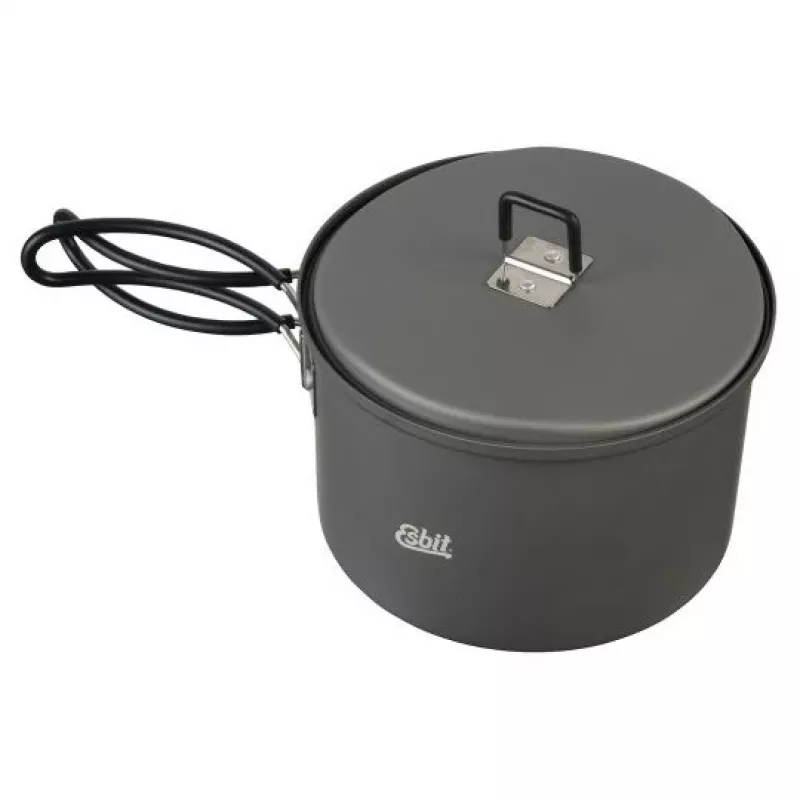 ESBIT Cookset mit Spirituskocher, Aluminium 1,5 L, Ø15,4 cm, H115 mm, Schwarz