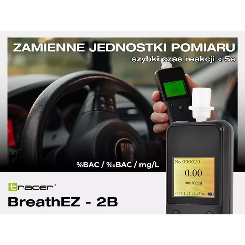 Tracer BreathEZ-2B Halbleiter-Atemalkoholtestgerät, Schwarz