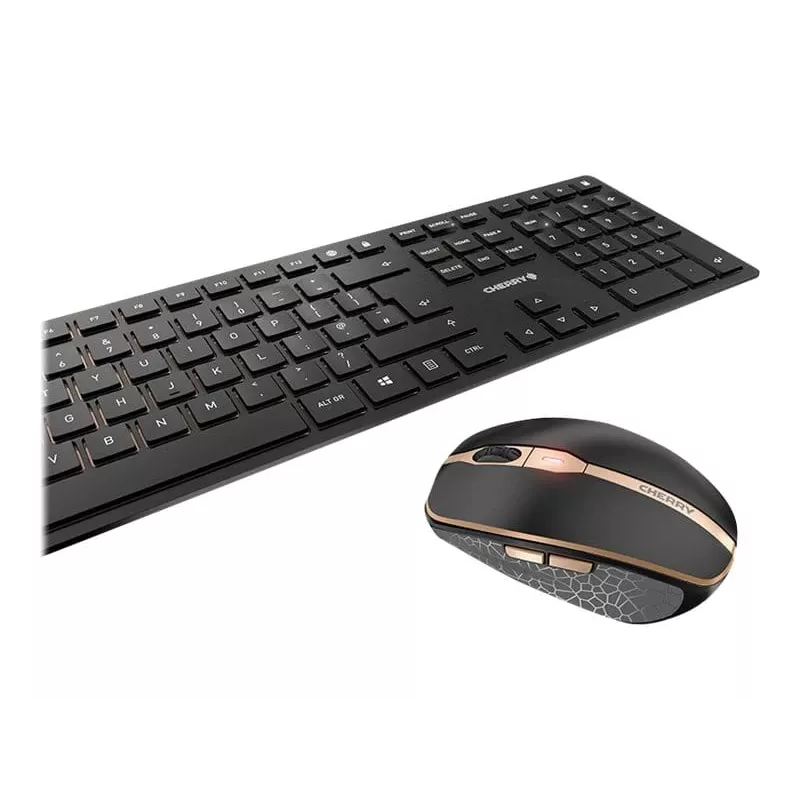 CHERRY DW 9100 SLIM Tastatur Maus inklusive Universal RF Wireless + Bluetooth Nordisch Schwarz