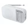 Tragbares Radio Muse M-025 RW — analoges UKW/MW, weiß, batteriebetrieben, externe Antenne