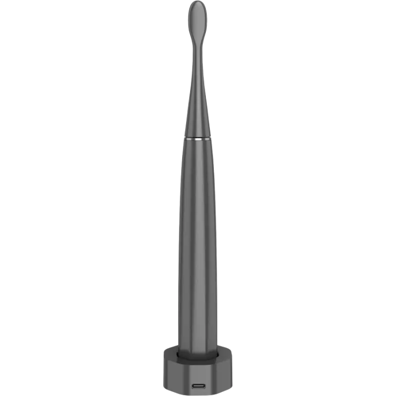 Kabellose Zahnbürste, Grau, 3 Bürstenköpfe, 1400mAh, Funktionen: Sanft, Reinigen, Massage, Weiß, Sweep