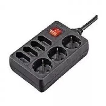 Hama 00108868 Stromverlängerung 1,4 m 7 AC-Ausgänge Innenbereich Schwarz
