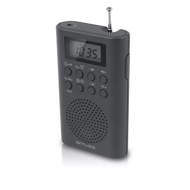 Tragbares Radio Muse M-03 R mit FM-PLL-Abstimmung, LCD-Anzeige, externer Antenne, schwarz