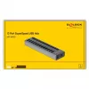 DeLOCK Externer USB 5 Gbit/s Hub mit 13 Ports + Schalter, USB 3.2 Gen 1 (3.1 Gen 1) Type-B, USB 3.2 Gen 1 (3.1 Gen 1) Type-A, 5000 Mbit/s, Grau, Aluminium, 1 m