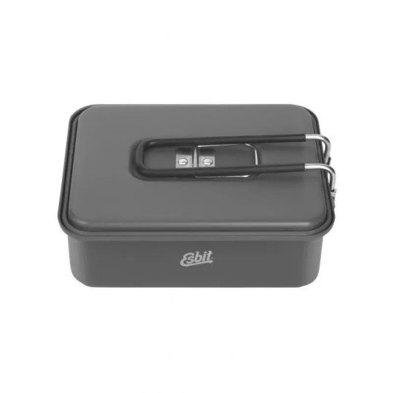ESBIT Kochset mit Festbrennstoff Topf 1,1 L Aluminium, Schwarz
