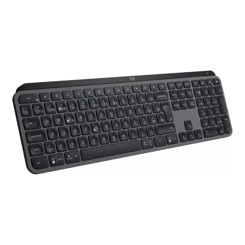 Kabellose Full-Size-Tastatur Logitech Master MX Keys S — Graphite, Bluetooth & 2,4 GHz (Nano), USB-C wiederaufladbar, hintergrundbeleuchtet, QWERTY US International