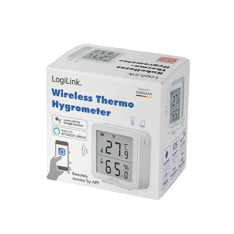 LogiLink SC0116 Hygrometer Psychrometer Innen Elektronisch Weiß Digital