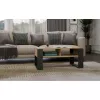 Couchtisch top e shop Modern 90×58×50 cm, anthrazitfarbener Rahmen, Regalböden in Eiche Artisan matt