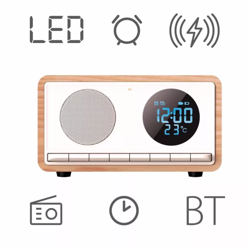 MANTA RDI912W Rimini Radiowecker, Bluetooth und kabelloses Laden, weiß