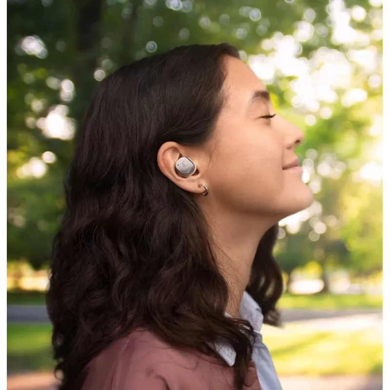 SENNHEISER Momentum MTW4 Wireless Bluetooth Noise-Cancelling Sport-Ohrhörer - Weiß & Silber