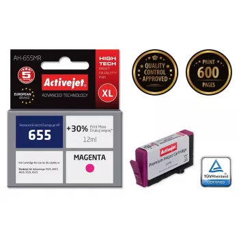 Activejet AH-655MR Tinte (Ersatz für HP 655 CZ111AE; Premium; 12 ml; Magenta)