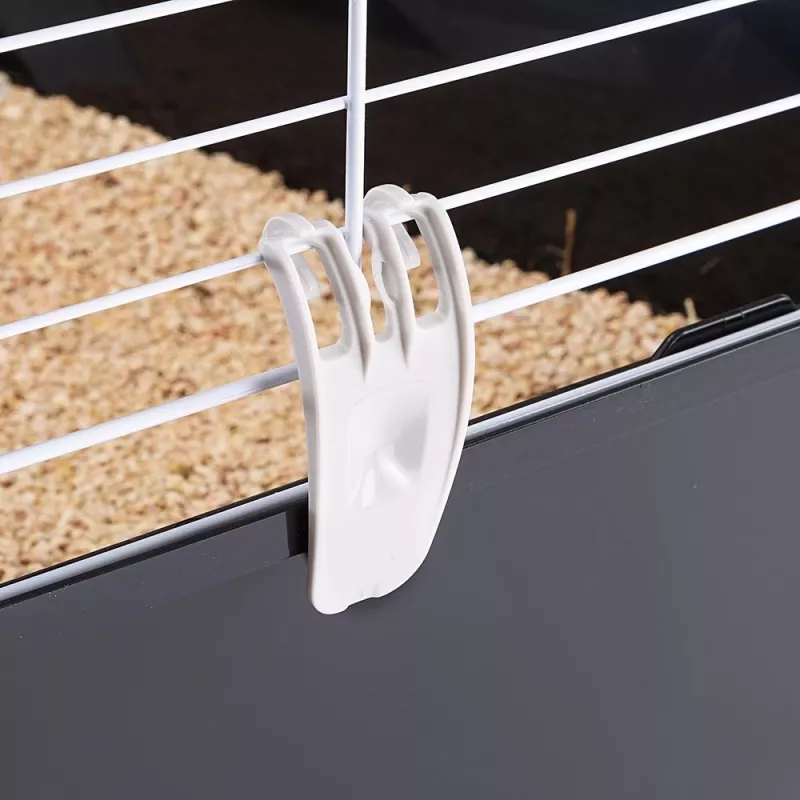 Käfig FERPLAST Casita 100 für Kaninchen und Meerschweinchen, Metall/Kunststoff, 960×570×560 mm, Taupe/Weiß