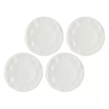 Dinner plates set LA PORCELLANA BIANCA LUNIA — Set mit 4 weißen Porzellantellern