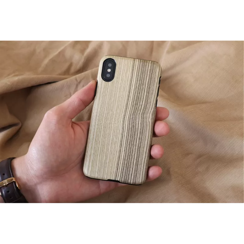 Smartphone-Hülle man and wood für iPhone X/XS – Vintage Olive Schwarz