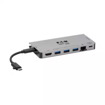 USB-C Dock - 4K HDMI, USB 3.2 Gen 1, USB-A Hub, GbE, Speicherkarte, 100W PD-Ladung, abnehmbares Kabel U442-DOCK5D-GY