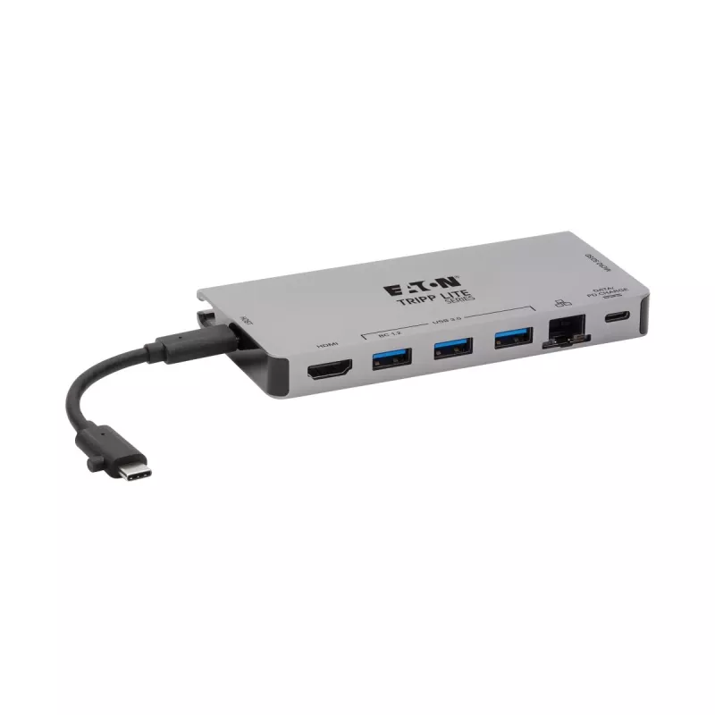 USB-C Dock - 4K HDMI, USB 3.2 Gen 1, USB-A Hub, GbE, Speicherkarte, 100W PD-Ladung, abnehmbares Kabel U442-DOCK5D-GY
