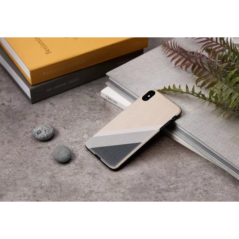Handyhülle man and wood für iPhone XS Max — grauer Anzug, schwarz