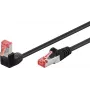 Goobay CAT 6 Patchkabel 1x 90° abgewinkelt, S/FTP (PiMF), Schwarz, 10 m - Rastnasenoberseite, LSZH halogenfrei, Kupfer (51547)