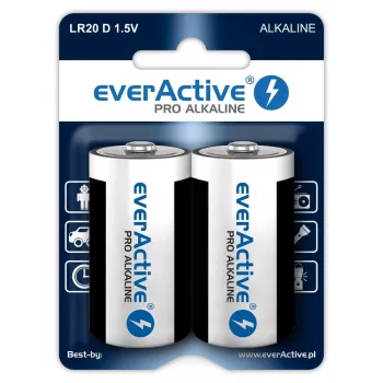Alkaline-Batterien everActive Pro Alkaline LR20 D - Blisterkarte 2 Stück