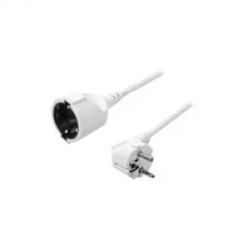 Logilink - Stromverlängerungskabel - CEE 7/7 (SCHUKO) (M) - CEE 7/7 (SCHUKO) (W) - 3 m - 90-Grad-Winkelstecker (LPS101)