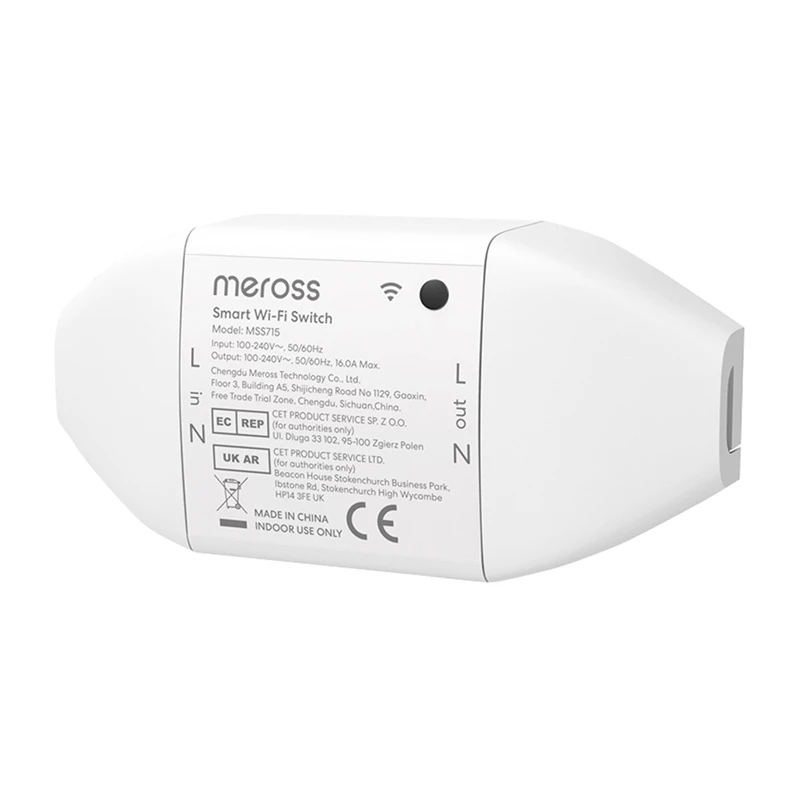 Smart-WLAN-Schalter Meross MSS715MA-UN Matter-kompatibel – einkanaliges Unterputzrelais für die Hausautomation