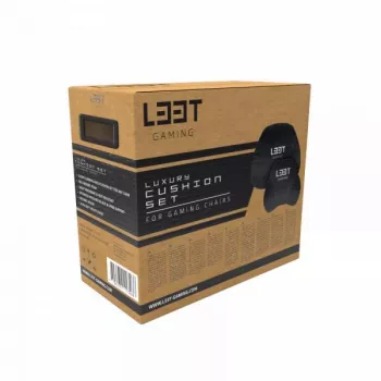 L33T Gaming 160382 Luxuriöses Gaming-Stuhl-Kissen-Set, Memory Foam, Samt, ultrasoft, Schwarz