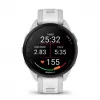 Smartwatch GARMIN Forerunner 165 — GPS, AMOLED 1,2 Zoll, 4 GB, 5 ATM, 11 Tage Akku, Graues Gehäuse, Weißes Armband
