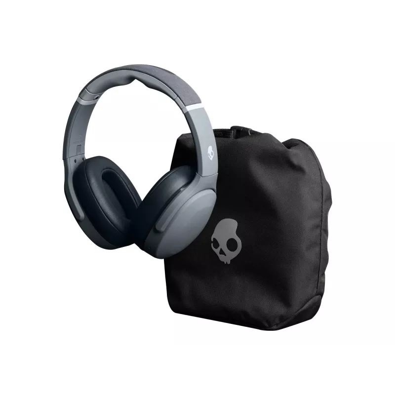Kopfhörer Skullcandy Crusher Evo — kabelgebunden & Bluetooth, grau, 40 Std. Akku, USB-C, AUX, faltbar