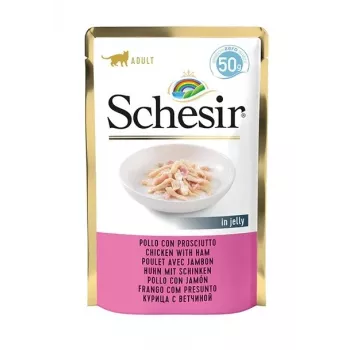 SCHESIR in Gelee Huhn mit Schinken - Nassfutter für Katzen - 50 g