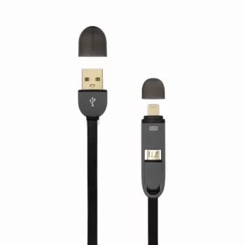 USB-A-Stecker auf Micro-USB + 8-Pin-iPhone-Stecker Kabel SBOX 1 m Schwarz
