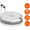 Lenco CD-201SI Tragbarer CD-Player mit Hörbuch- und Ladefunktion, silber