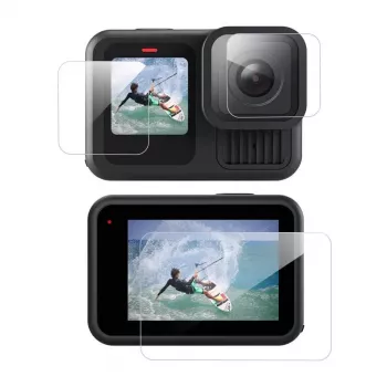 Gehärtetes Glas Displayschutz Telesin 3-in-1 für GoPro Hero 13 Schwarz (S6-FLM-07-TGP) – 3-teiliges Set