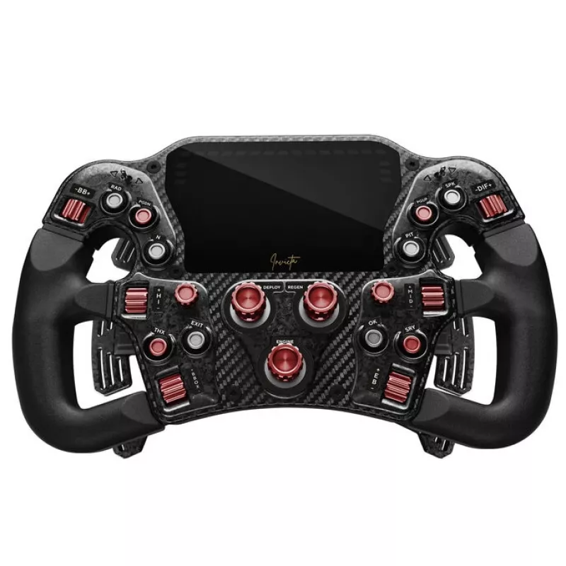 Lenkrad Asetek Invicta 4,3-Zoll LCD USB-C Red on Schwarz Edition