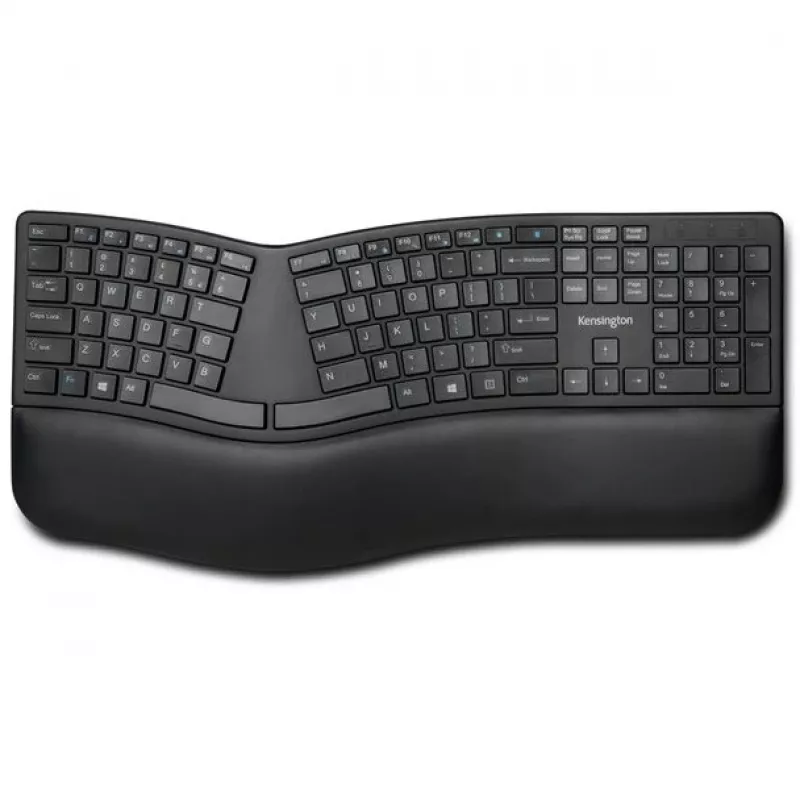 Kensington ProFit Ergo Wireless-Tastatur FR, Full-Size (100%), Kabelgebunden & Kabellos, RF Wireless + USB, AZERTY, Schwarz
