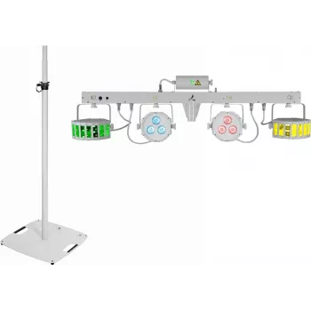 LED-Laser-Bar-Set EUROLITE KLS mit BPS-3-Lautsprecherständern, weiß