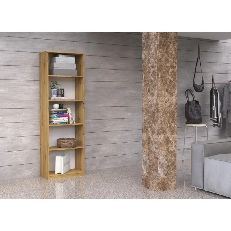 Bücherregal Top R40 ARTISAN, Eiche, 5 Regale, 400×300×1820 mm, Spanplattenrahmen
