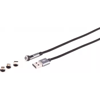 Magnetisches 3-in-1 USB-A-Kabel ShiverPeaks S/CONN 540° 7-Pin, 1,0 m