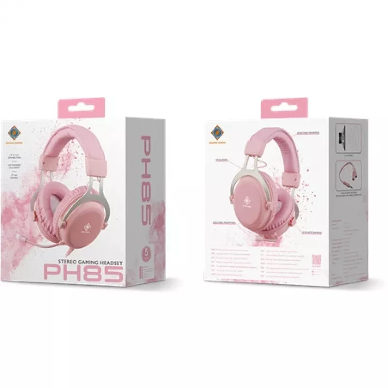 Deltaco GAM-030-P Kopfhörer und Headset kabelgebunden Headband Gaming USB Typ-A Pink (GAM-030-P)